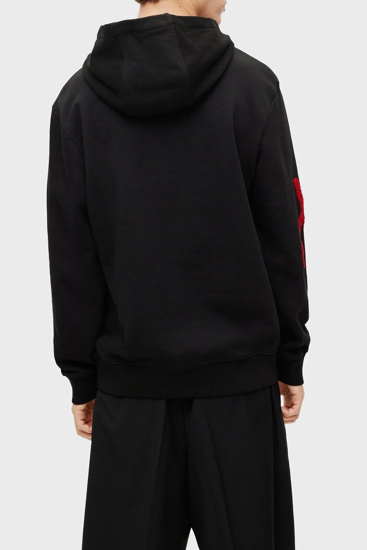 Hugo Logo İşlemeli % 100 Pamuklu Kapüşonlu Regular Fit Erkek Sweat 50482920 001 SİYAH - 3