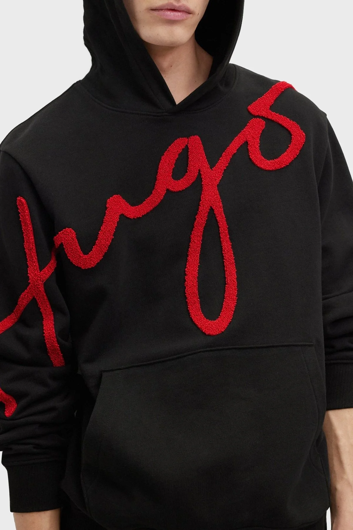 Hugo Logo İşlemeli % 100 Pamuklu Kapüşonlu Regular Fit Erkek Sweat 50482920 001 SİYAH - 4