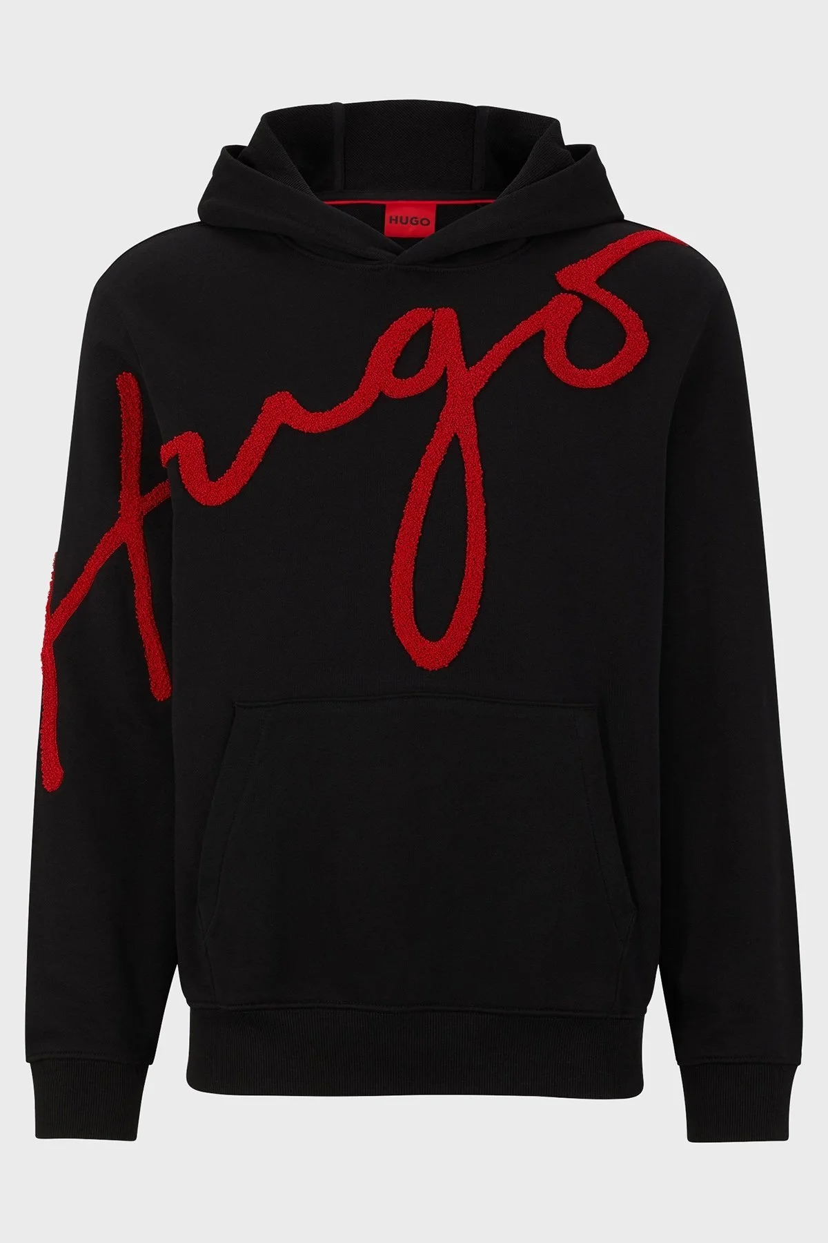 Hugo Logo İşlemeli % 100 Pamuklu Kapüşonlu Regular Fit Erkek Sweat 50482920 001 SİYAH - 5