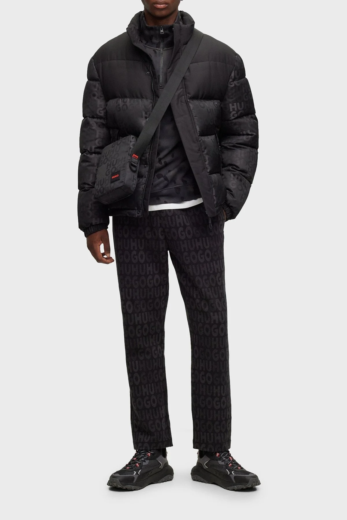 Hugo Logo Jakarlı Su İtici Slim Fit Şişme Erkek Mont 50496277 001 SİYAH - 2