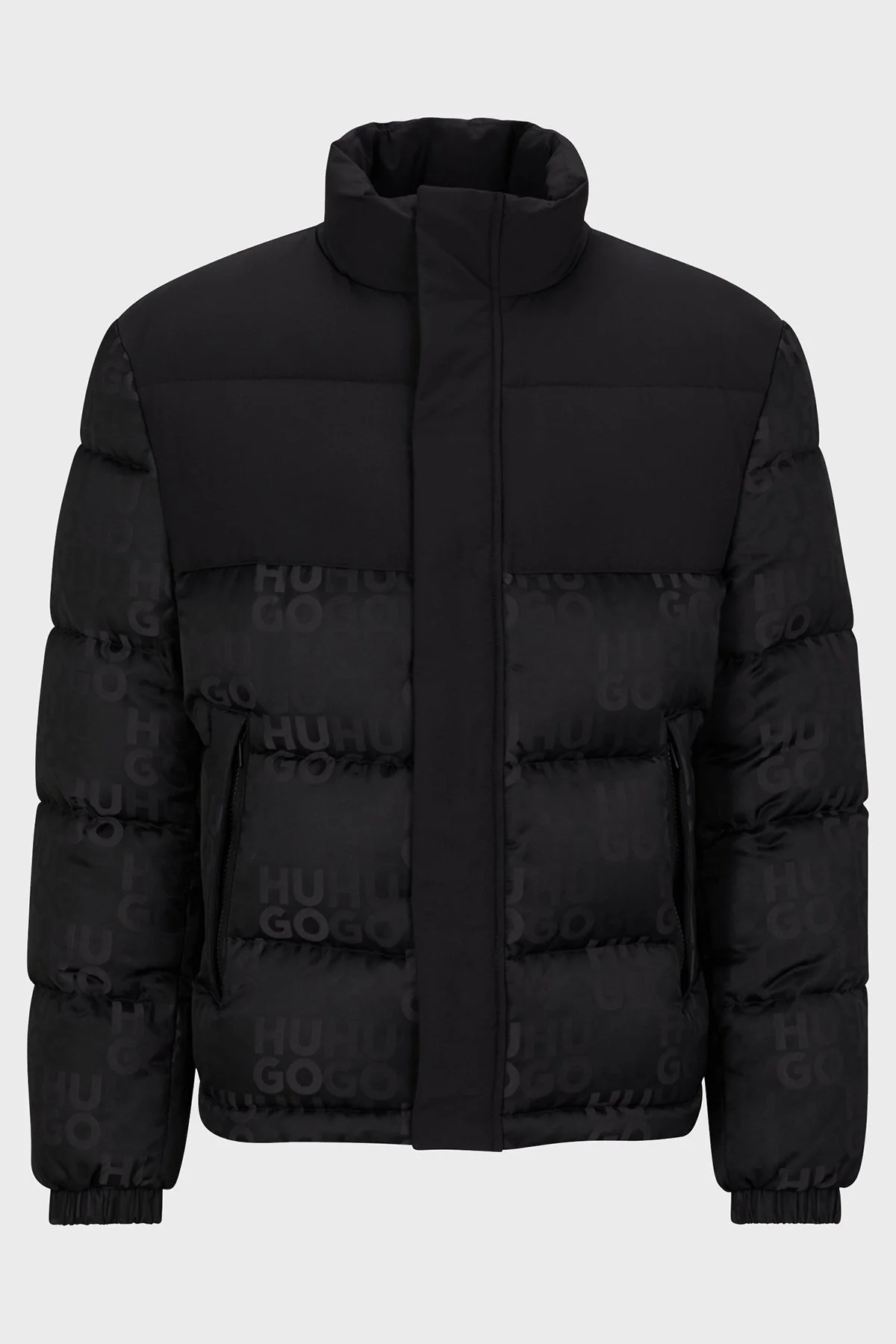 Hugo Logo Jakarlı Su İtici Slim Fit Şişme Erkek Mont 50496277 001 SİYAH - 6