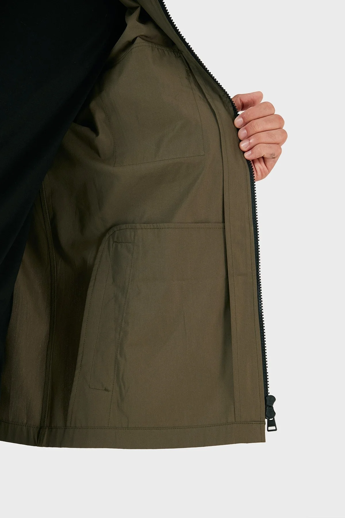 Hugo Logo Şeritli Fermuarlı Pamuk Karışımlı Kanvas İnce Erkek Gömlek Ceket 50482701 313 YEŞİL - 4