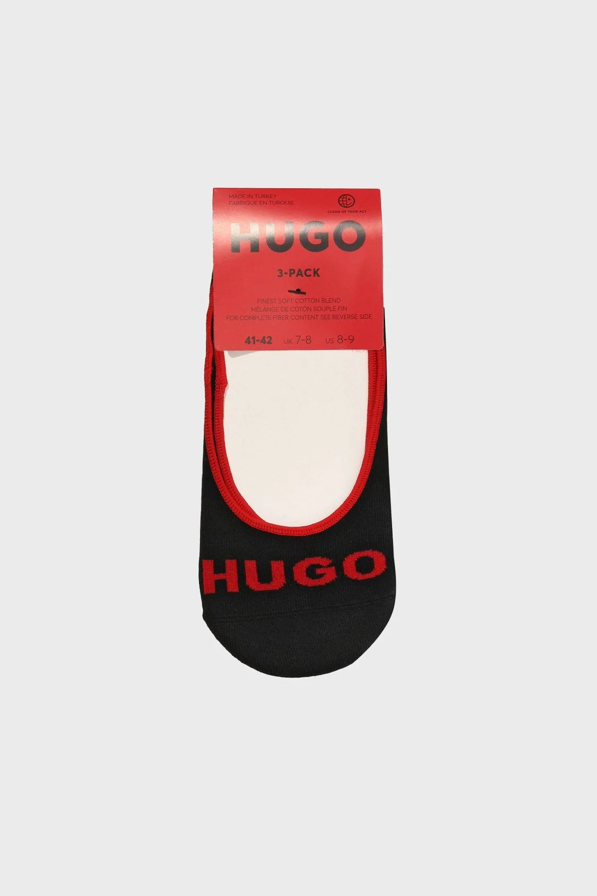Hugo Logolu % 100 Pamuk Babet 3 Pack Erkek Çorap 50514921 001 SİYAH - 3