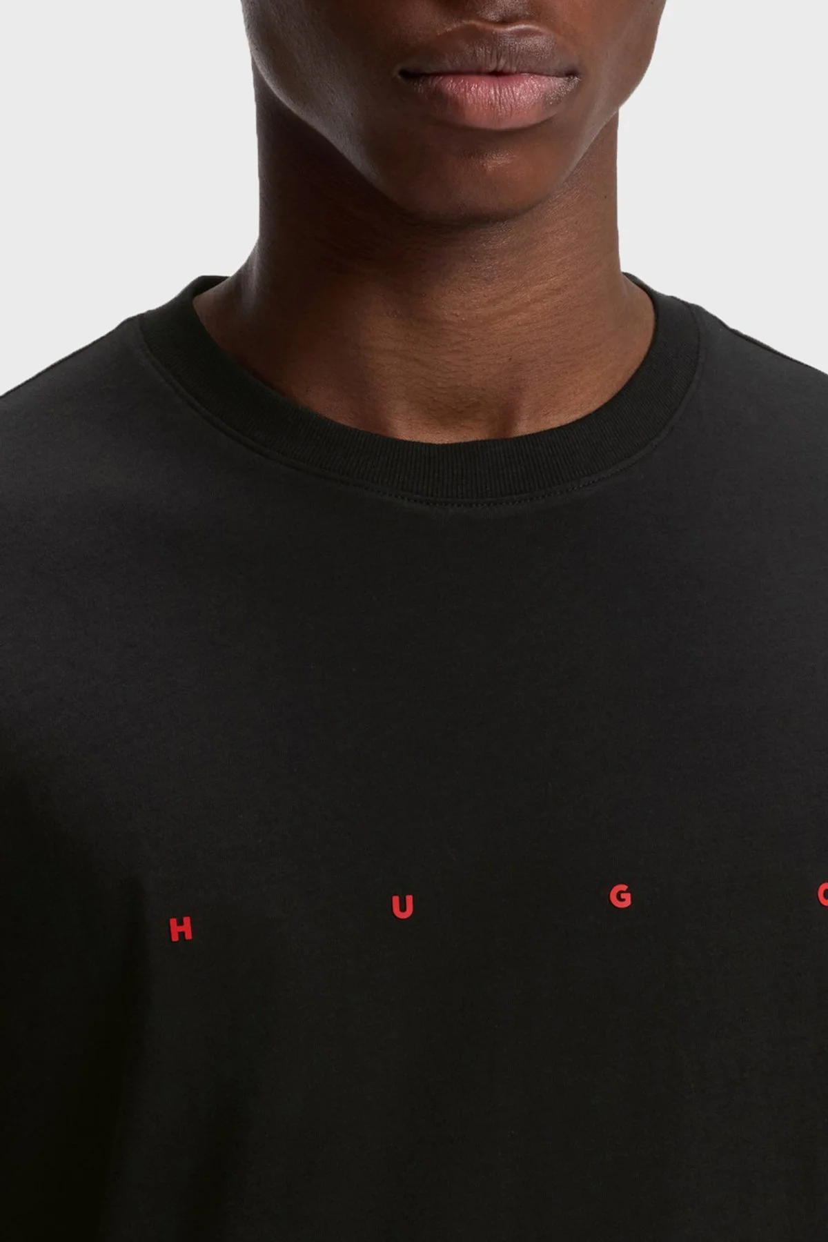Hugo Logolu % 100 Pamuk Bisiklet Yaka Erkek T Shirt 50566086 001 Siyah - 4