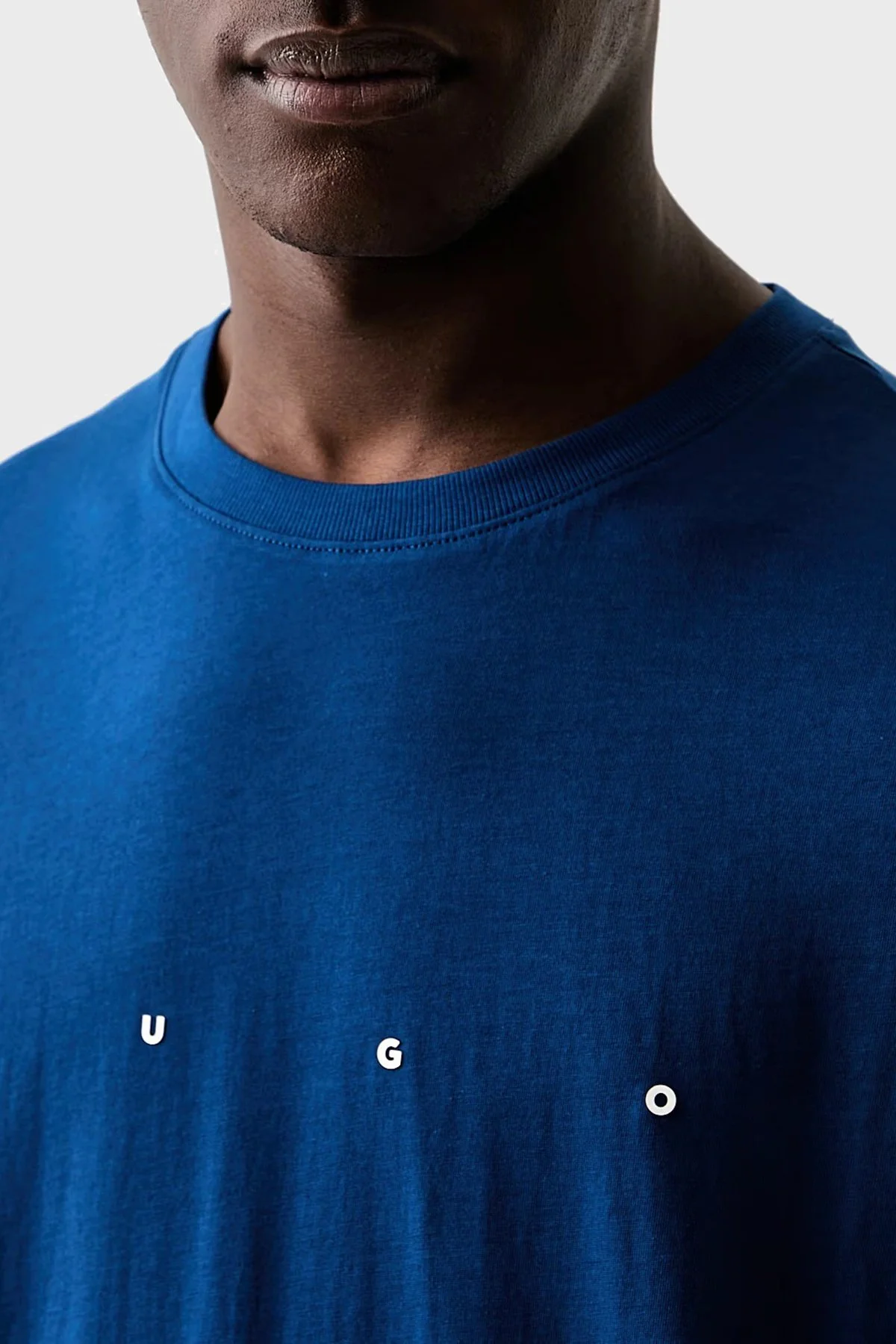 Hugo Logolu % 100 Pamuk Bisiklet Yaka Erkek T Shirt 50566086 498 Mavi - 4