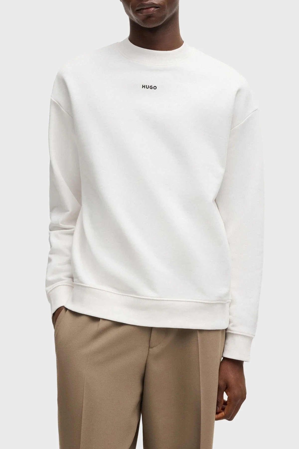 Hugo Logolu % 100 Pamuk Relaxed Fit Bisiklet Yaka Erkek Sweat 50525892 102 BEYAZ - 1