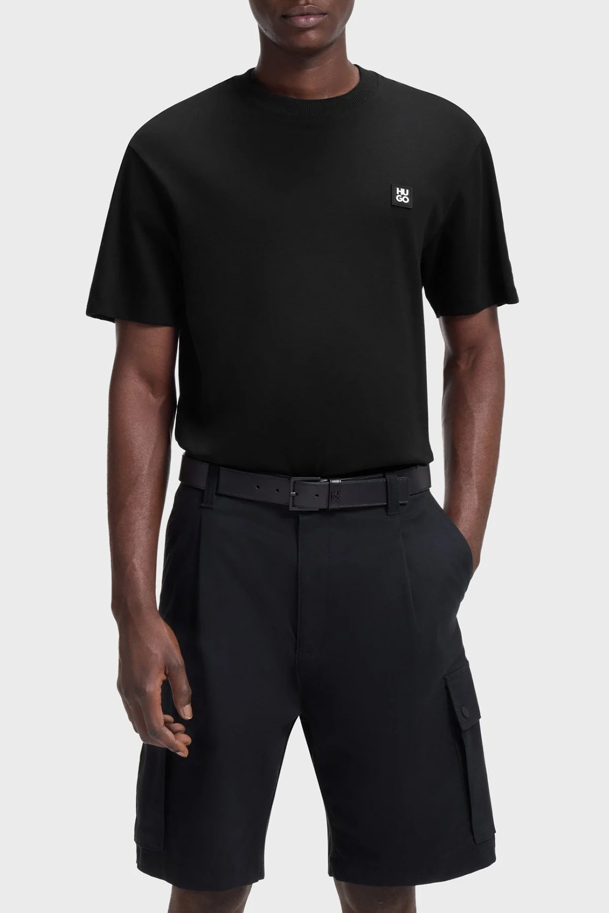 Hugo Logolu % 100 Pamuk Relaxed Fit Bisiklet Yaka Erkek T Shirt 50556580 002 SİYAH - 1