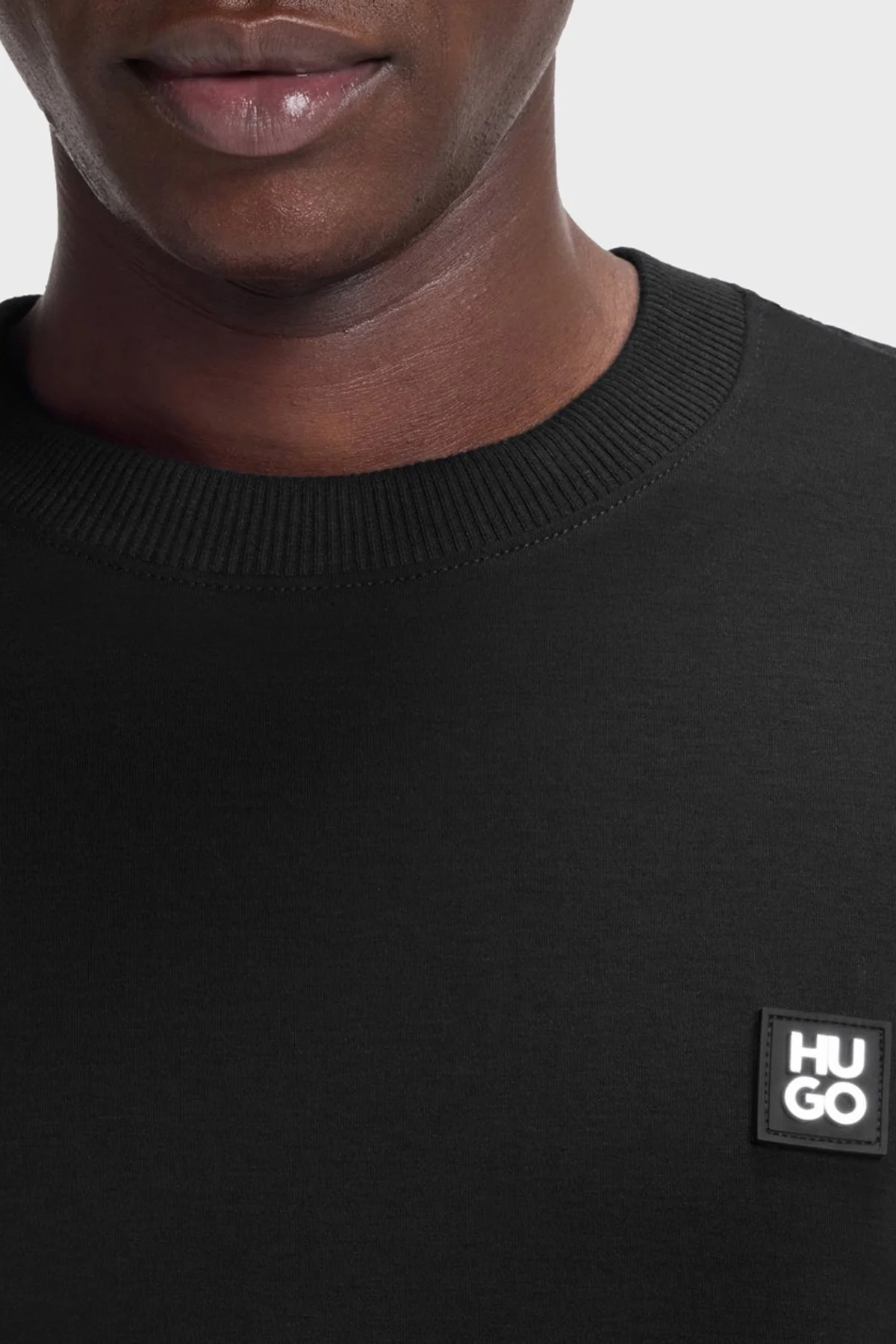 Hugo Logolu % 100 Pamuk Relaxed Fit Bisiklet Yaka Erkek T Shirt 50556580 002 SİYAH - 4