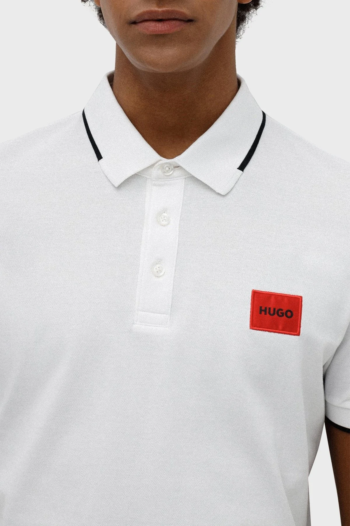 Hugo Logolu % 100 Pamuk Slim Fit Erkek Polo T Shirt 50467384 100 BEYAZ - 3