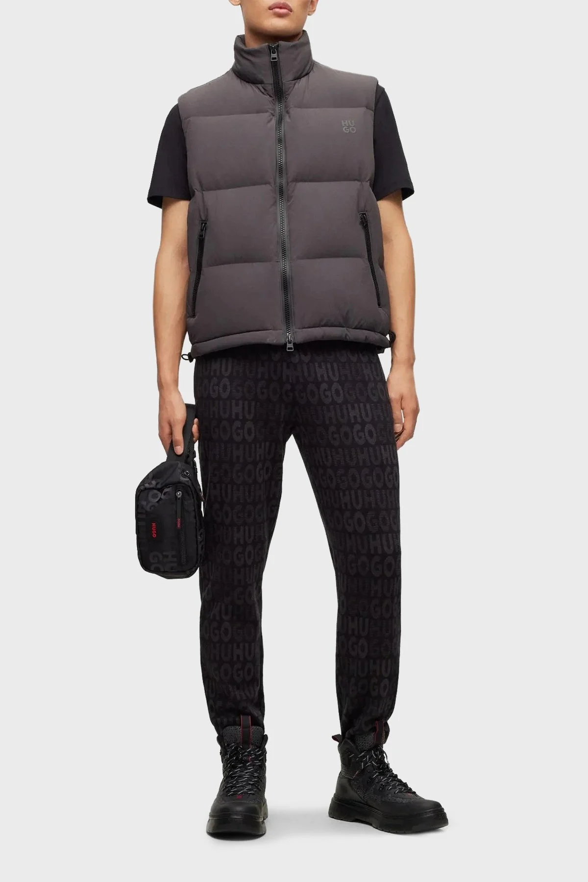 Hugo Logolu Ayarlanabilir Askılı Erkek Bel Çantası 50504108 001 SİYAH - 3