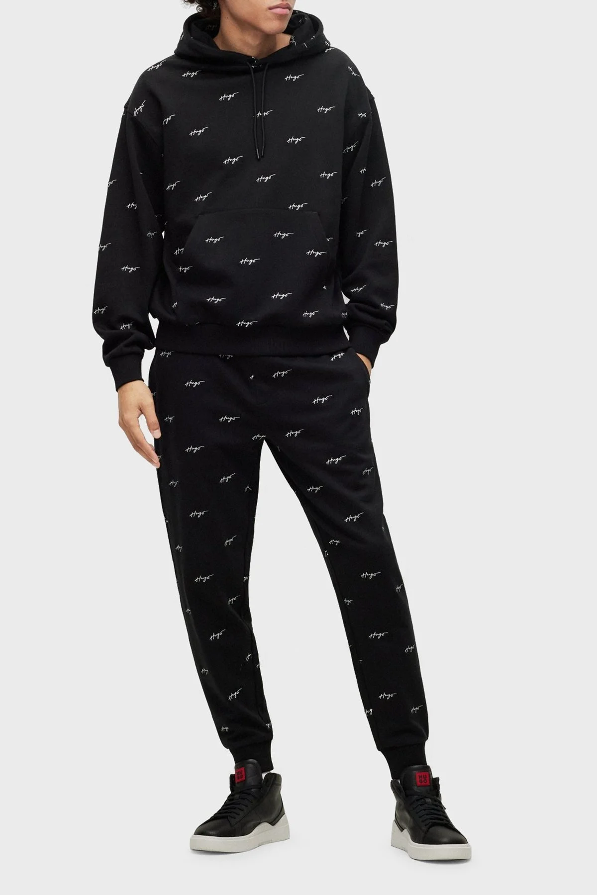 Hugo Logolu Belden Bağlamalı Pamuklu Relaxed Fit Erkek Pantolon 50486458 001 SİYAH - 1