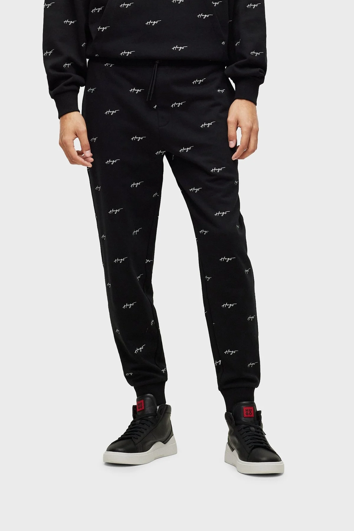 Hugo Logolu Belden Bağlamalı Pamuklu Relaxed Fit Erkek Pantolon 50486458 001 SİYAH - 2