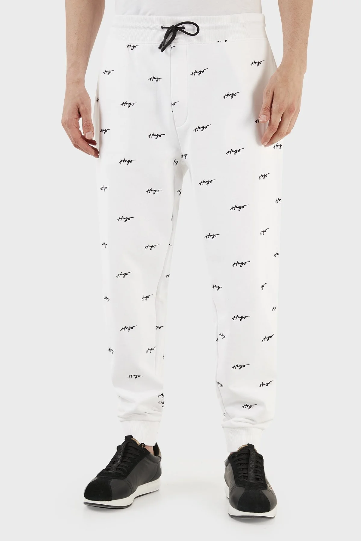 Hugo Logolu Belden Bağlamalı Pamuklu Relaxed Fit Erkek Pantolon 50486458 100 BEYAZ - 2