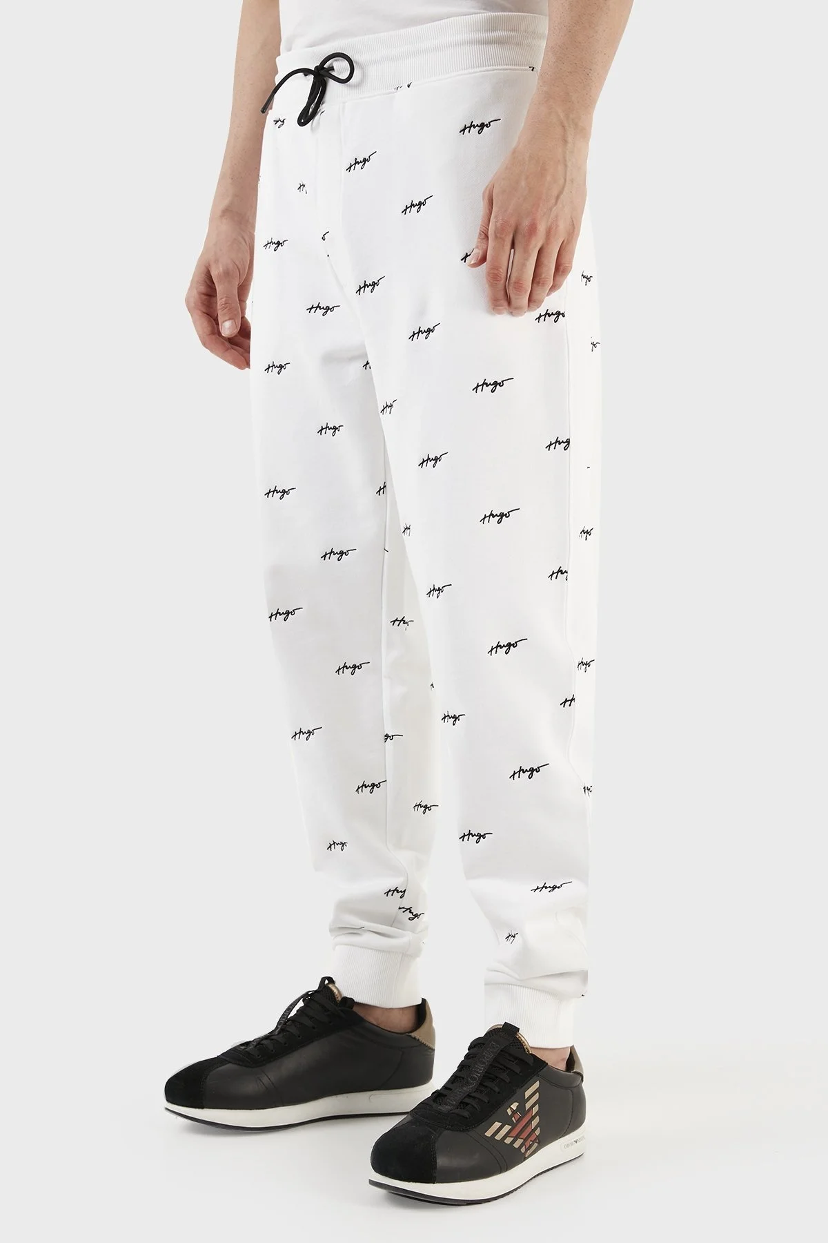 Hugo Logolu Belden Bağlamalı Pamuklu Relaxed Fit Erkek Pantolon 50486458 100 BEYAZ - 4