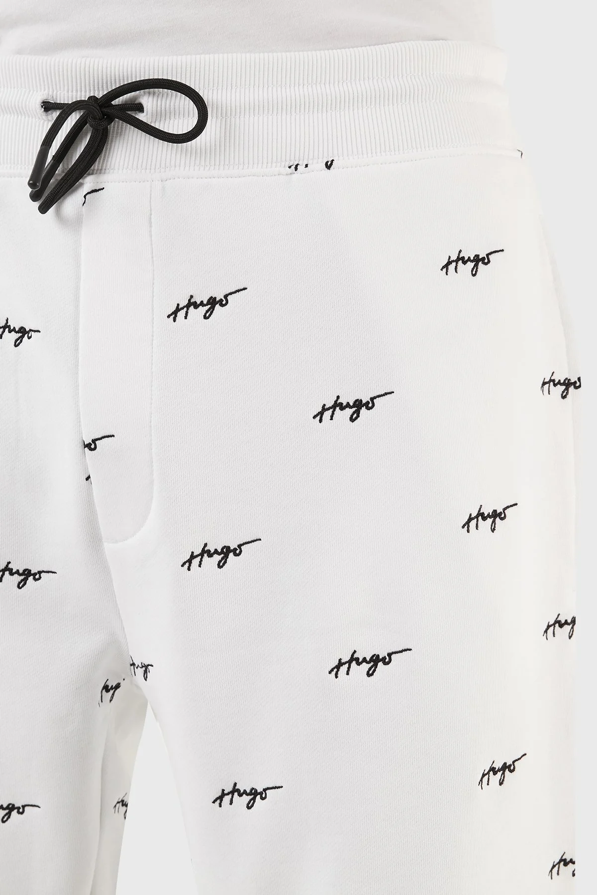 Hugo Logolu Belden Bağlamalı Pamuklu Relaxed Fit Erkek Pantolon 50486458 100 BEYAZ - 5