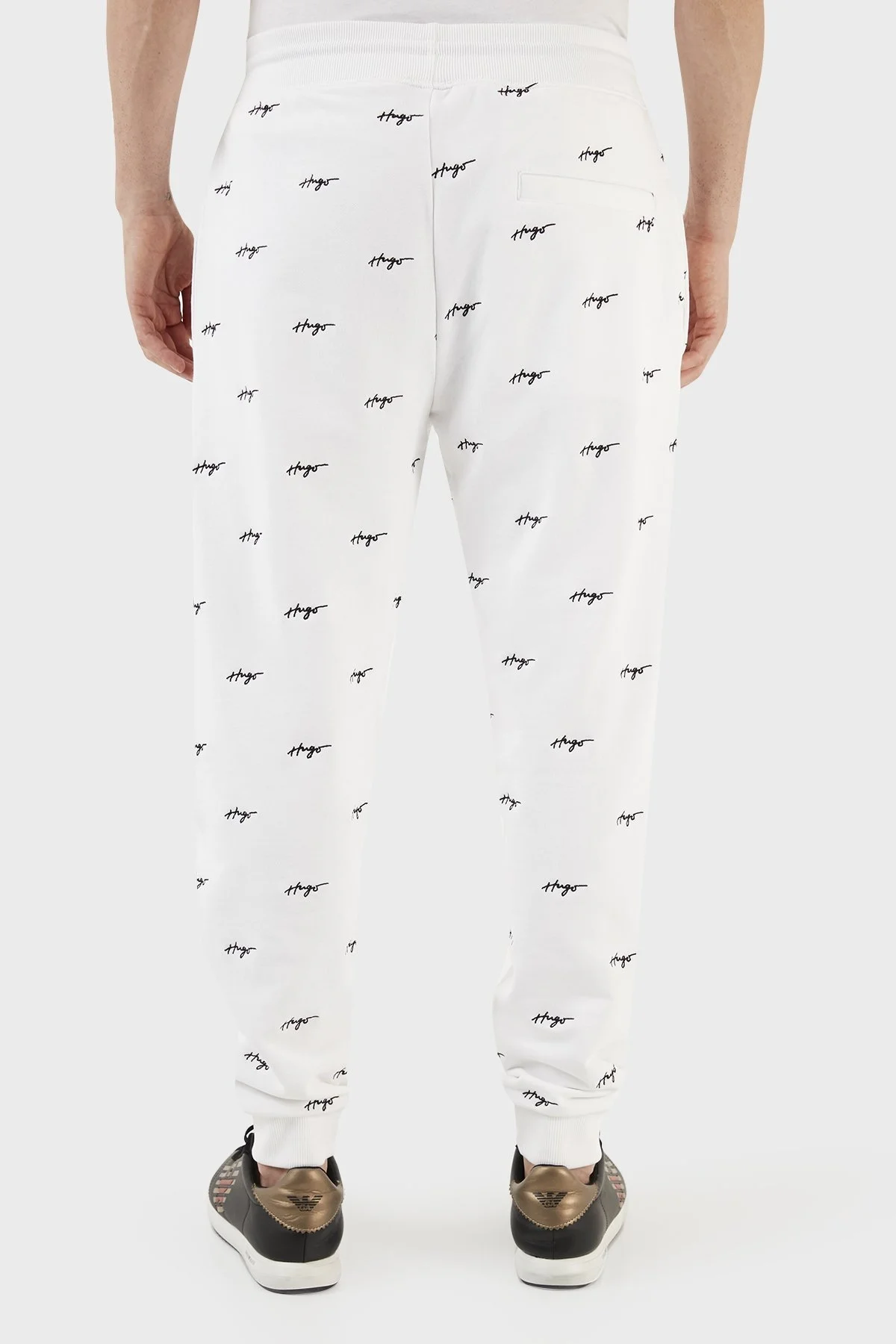 Hugo Logolu Belden Bağlamalı Pamuklu Relaxed Fit Erkek Pantolon 50486458 100 BEYAZ - 6