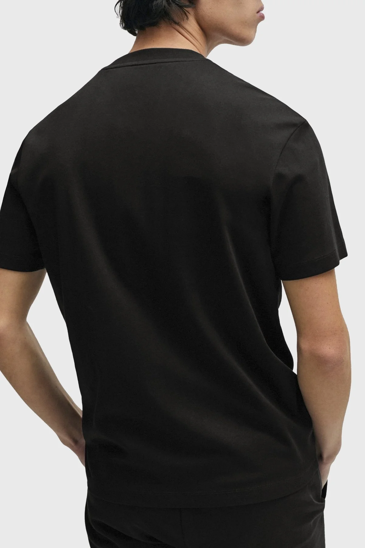 Hugo Logolu Bisiklet Yaka % 100 Pamuk Regular Fit Erkek T Shirt 50505201 001 SİYAH - 4