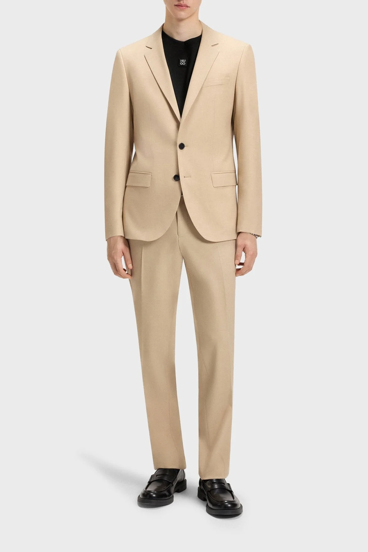 Hugo Logolu Bisiklet Yaka % 100 Pamuk Regular Fit Erkek T Shirt 50505201 002 SİYAH - 2