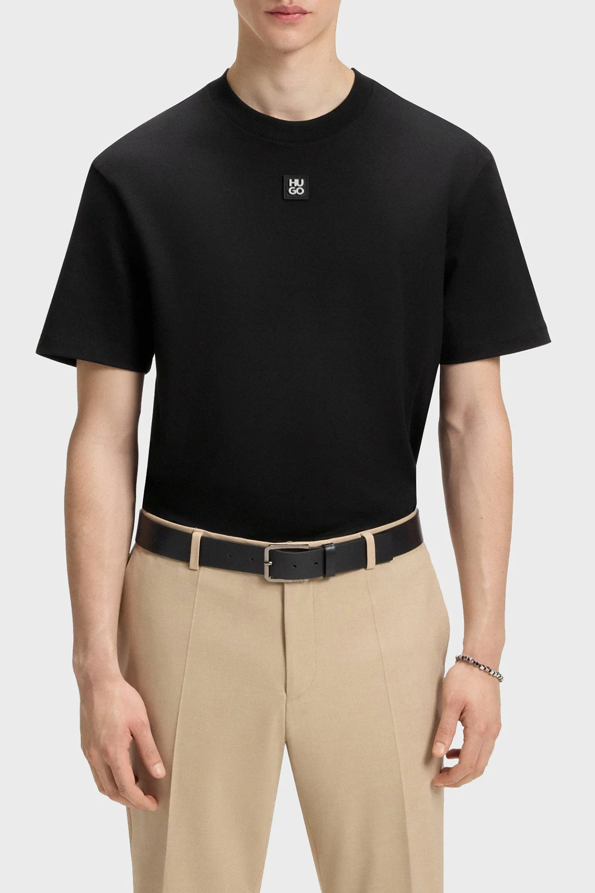 Hugo Logolu Bisiklet Yaka % 100 Pamuk Regular Fit Erkek T Shirt 50505201 002 SİYAH - 1
