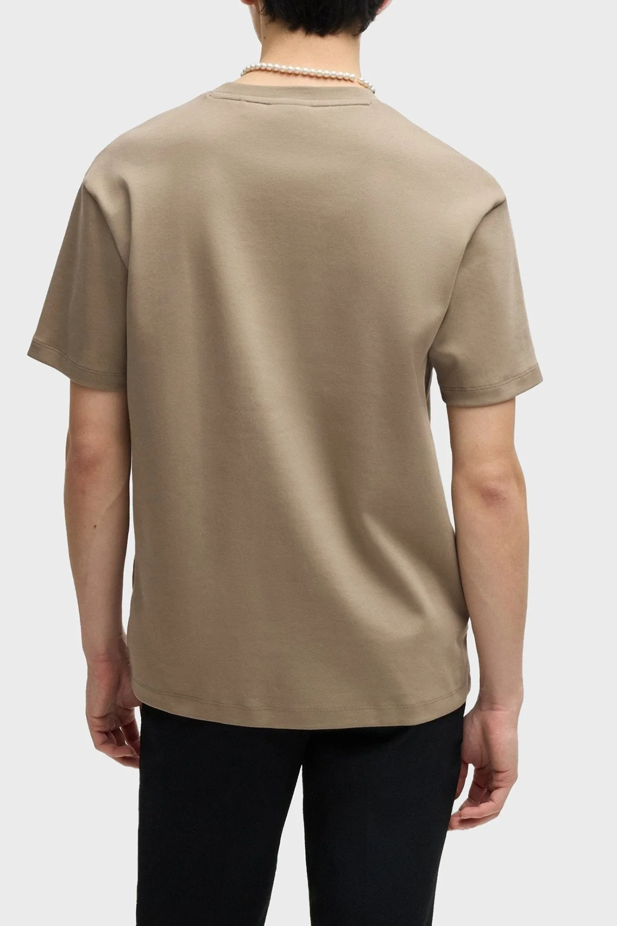 Hugo Logolu Bisiklet Yaka % 100 Pamuk Regular Fit Erkek T Shirt 50505201 219 TOPRAK - 3