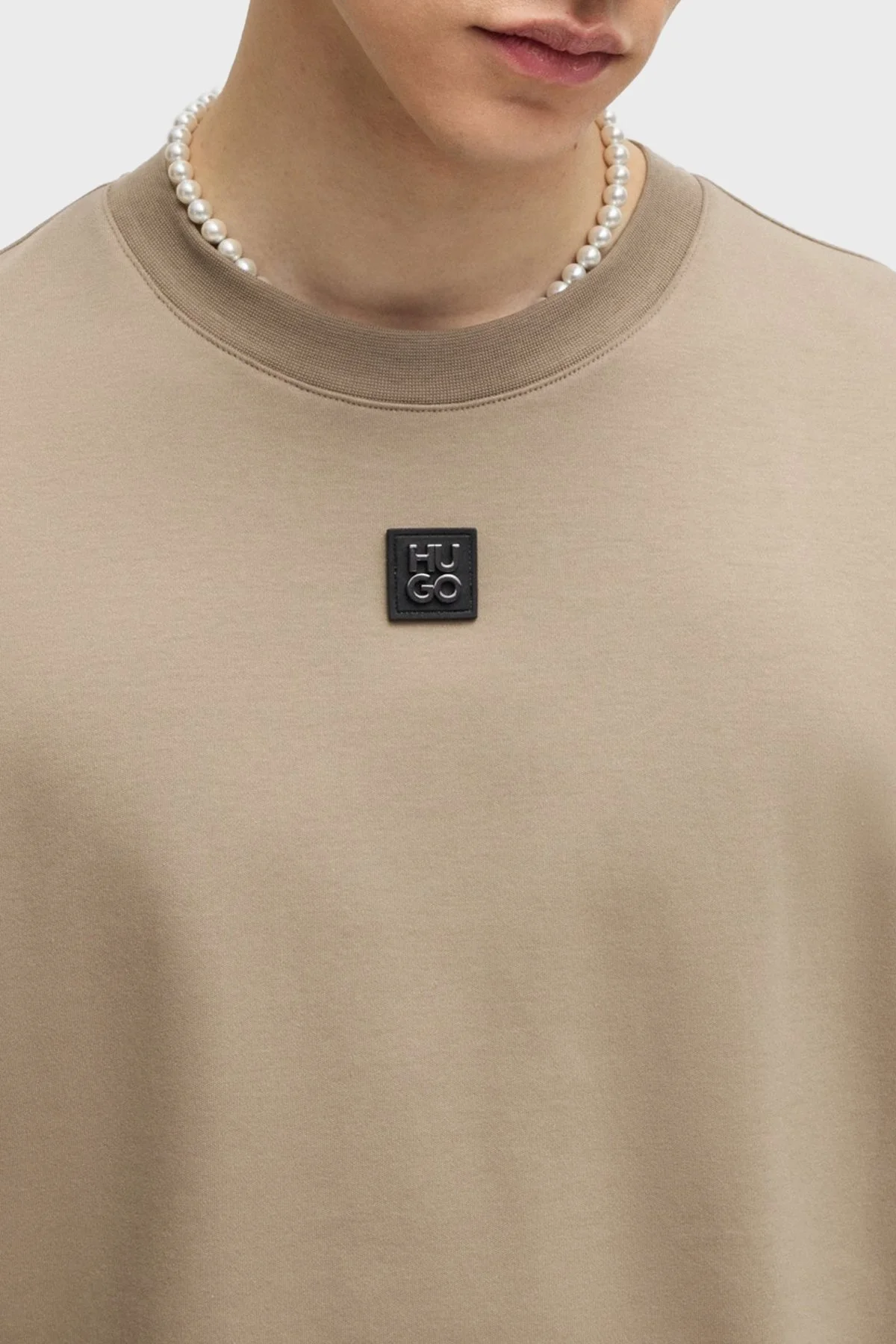 Hugo Logolu Bisiklet Yaka % 100 Pamuk Regular Fit Erkek T Shirt 50505201 219 TOPRAK - 4