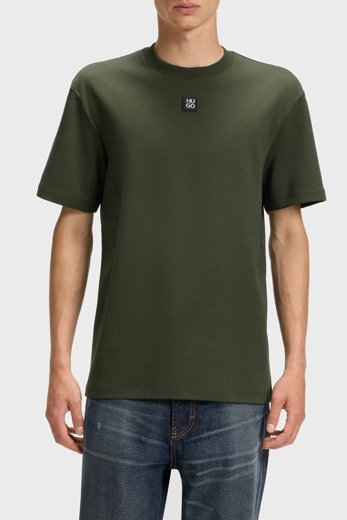 Hugo Logolu Bisiklet Yaka % 100 Pamuk Regular Fit Erkek T Shirt 50505201 309 YEŞİL - 1