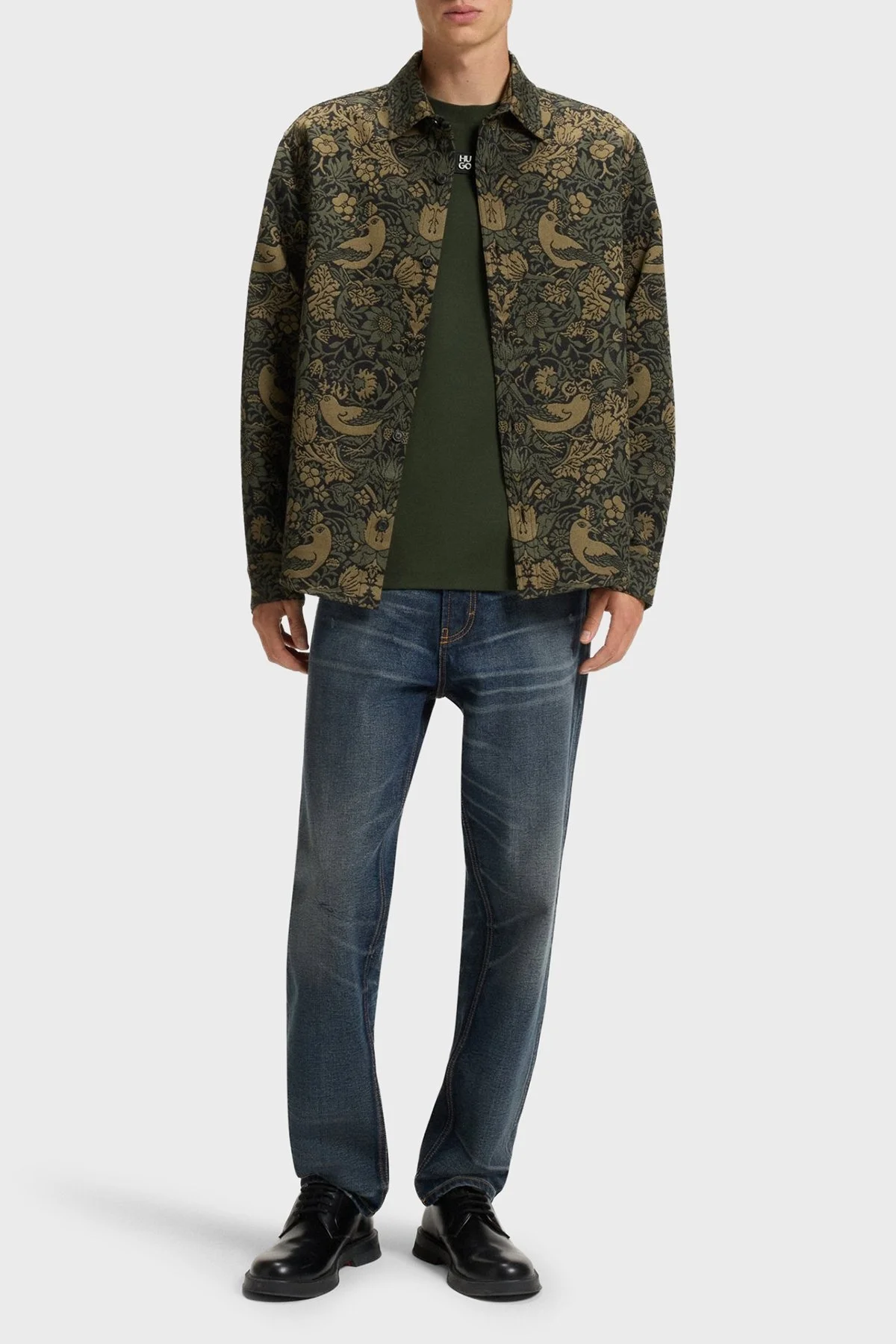 Hugo Logolu Bisiklet Yaka % 100 Pamuk Regular Fit Erkek T Shirt 50505201 309 YEŞİL - 2