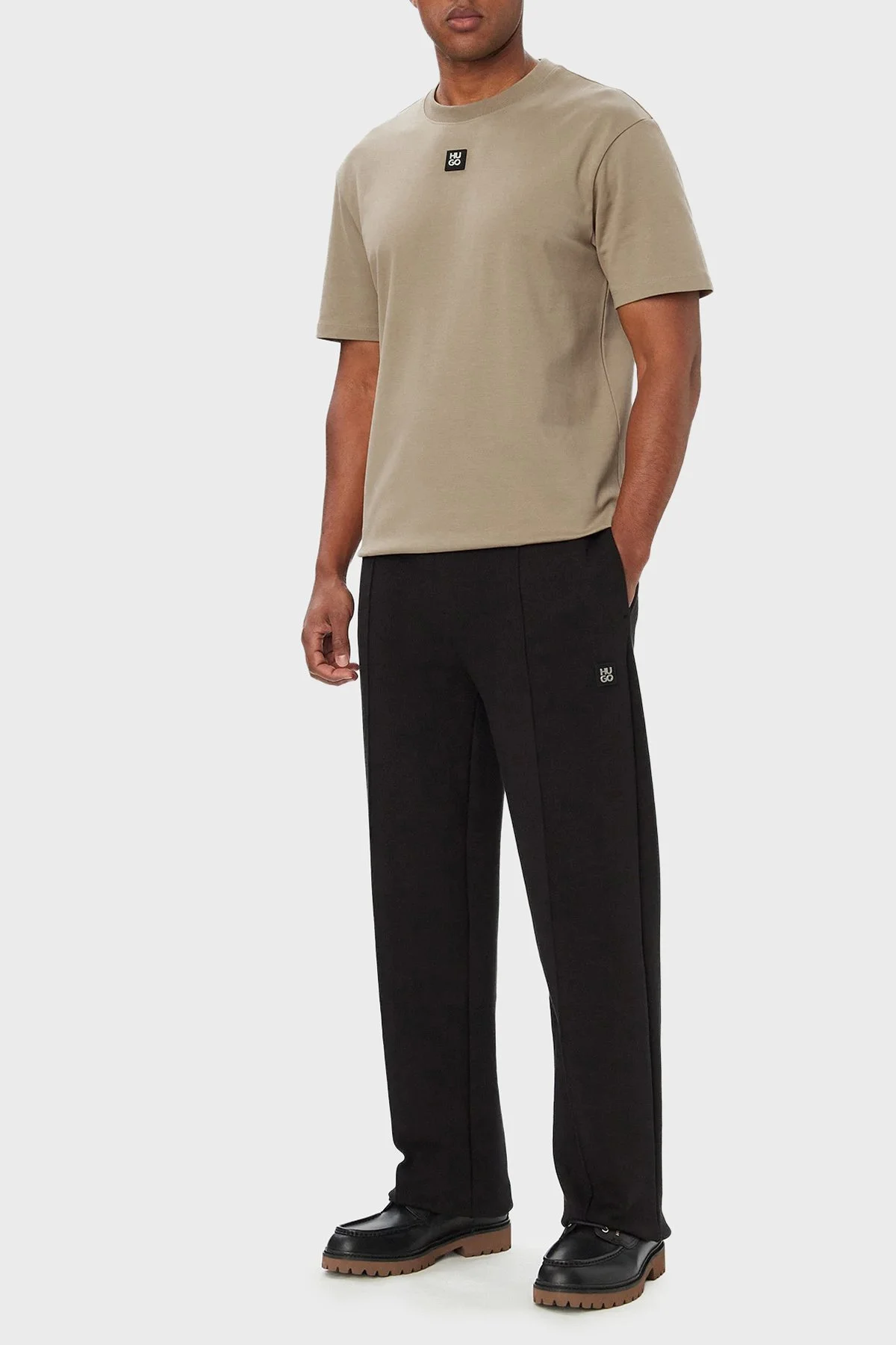Hugo Logolu Bisiklet Yaka % 100 Pamuk Regular Fit Erkek T Shirt 50505201 928 Bej - 2