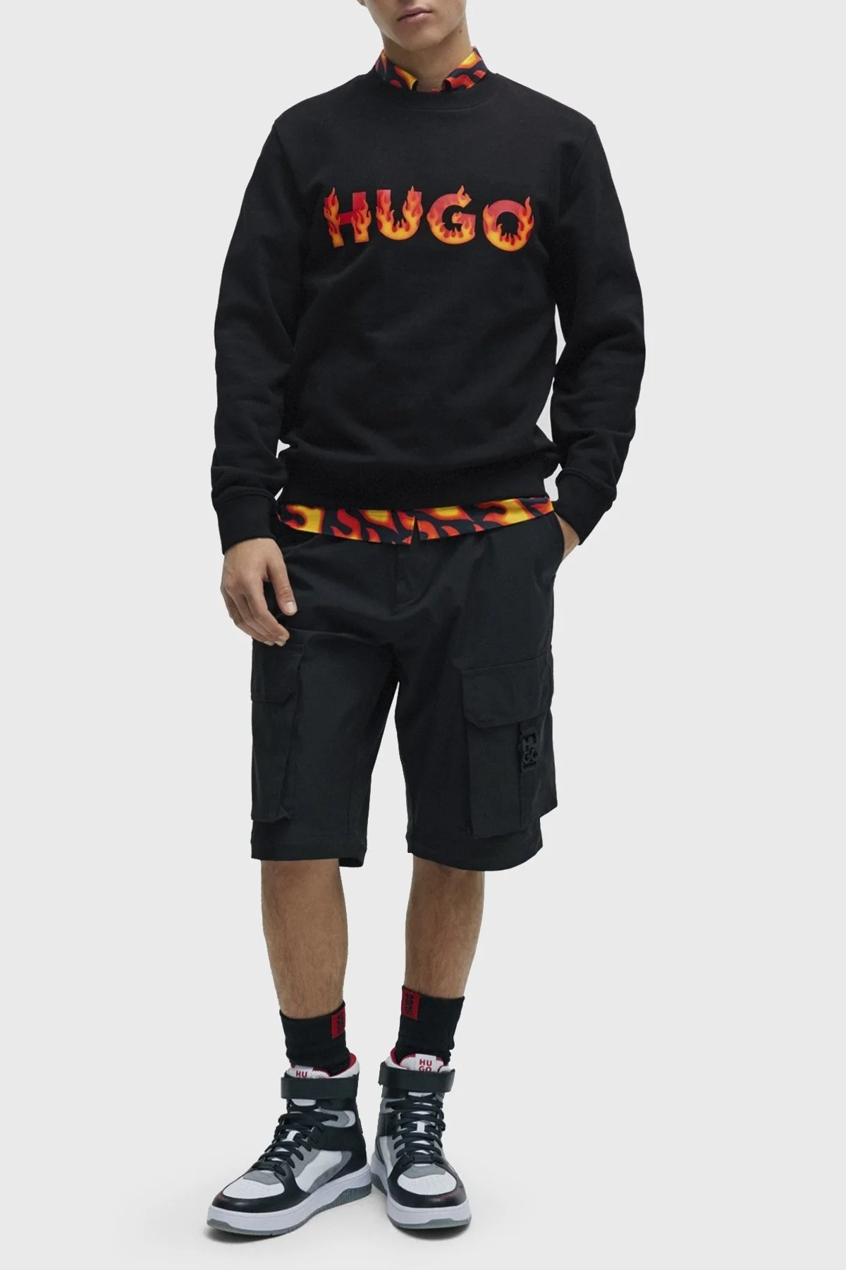 Hugo Logolu Bisiklet Yaka Pamuklu Regular Fit Erkek Sweat 50504813 001 SİYAH - 2