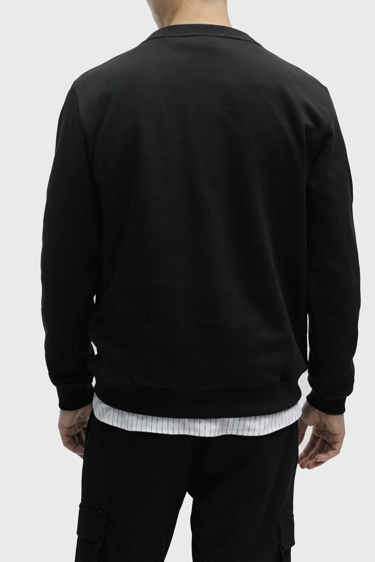 Hugo Logolu Bisiklet Yaka Pamuklu Regular Fit Erkek Sweat 50506990 001 SİYAH - 4