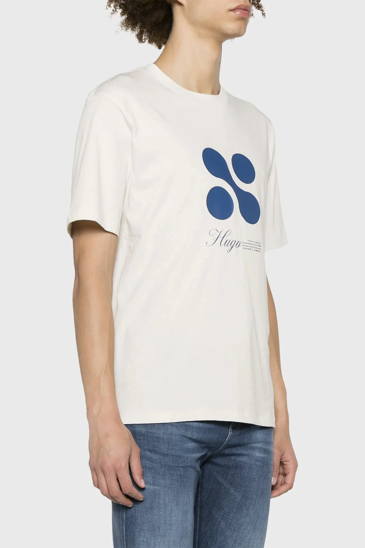 Hugo Logolu Bisiklet Yaka Pamuklu Regular Fit Erkek T Shirt 50504926 121 BEYAZ - 3