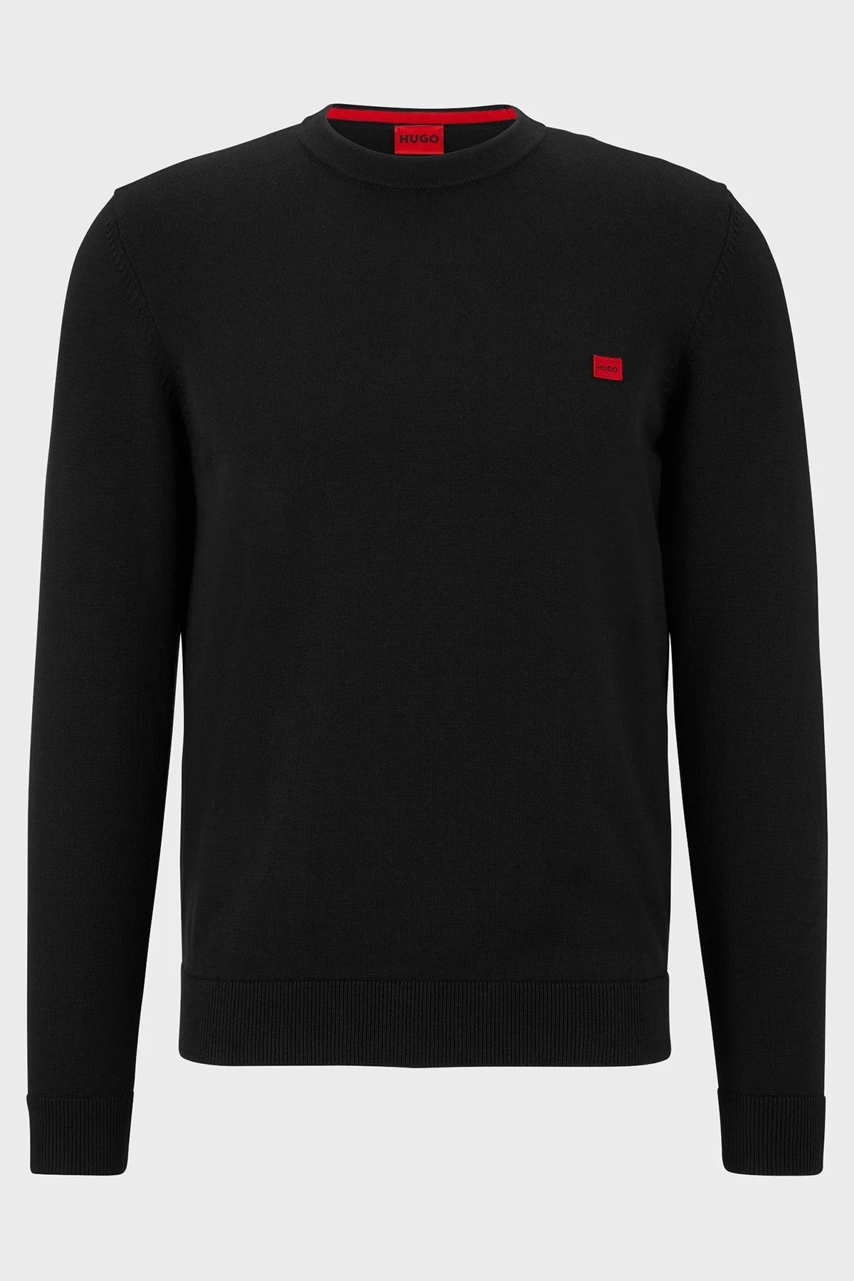 Hugo Logolu Bisiklet Yaka Regular Fit % 100 Pamuk Erkek Kazak 50475083 001 SİYAH - 5