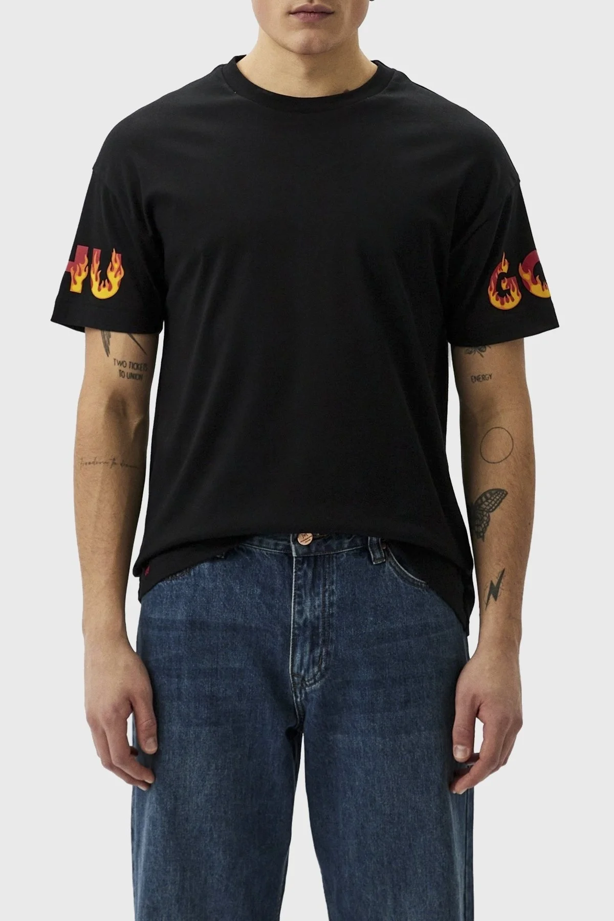 Hugo Logolu Bisiklet Yaka Regular Fit Pamuklu Erkek T Shirt 50510473 001 SİYAH - 1