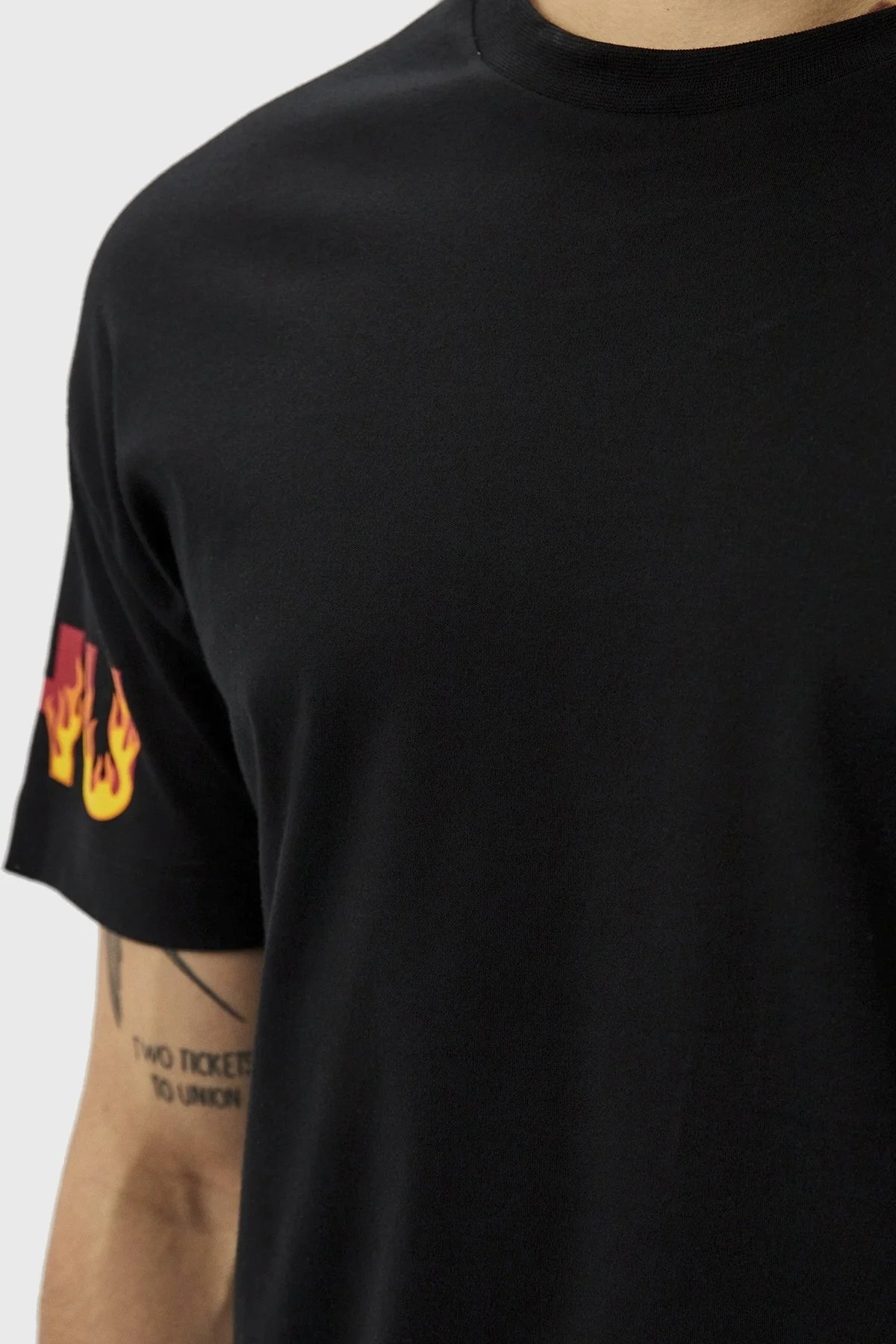 Hugo Logolu Bisiklet Yaka Regular Fit Pamuklu Erkek T Shirt 50510473 001 SİYAH - 4