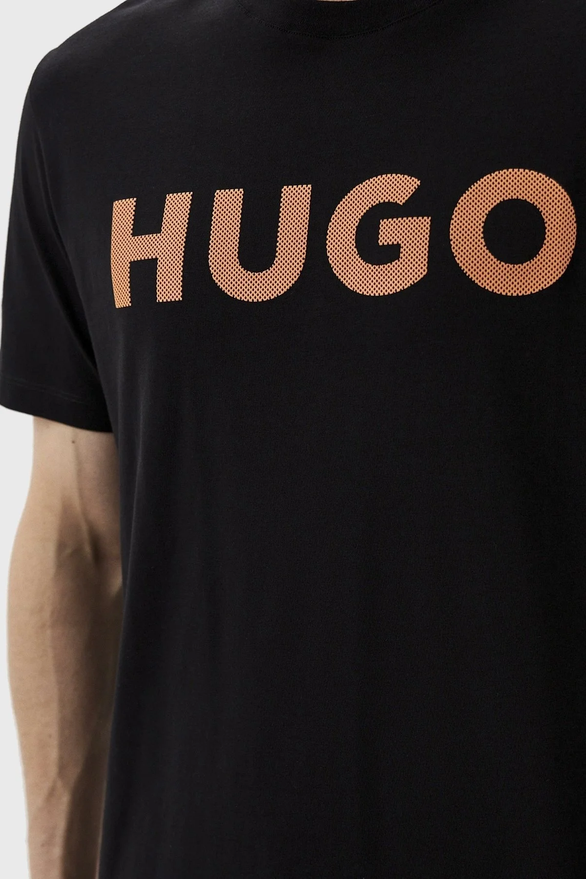 Hugo Logolu Bisiklet Yaka Regular Fit Pamuklu Erkek T Shirt 50513309 001 SİYAH - 3