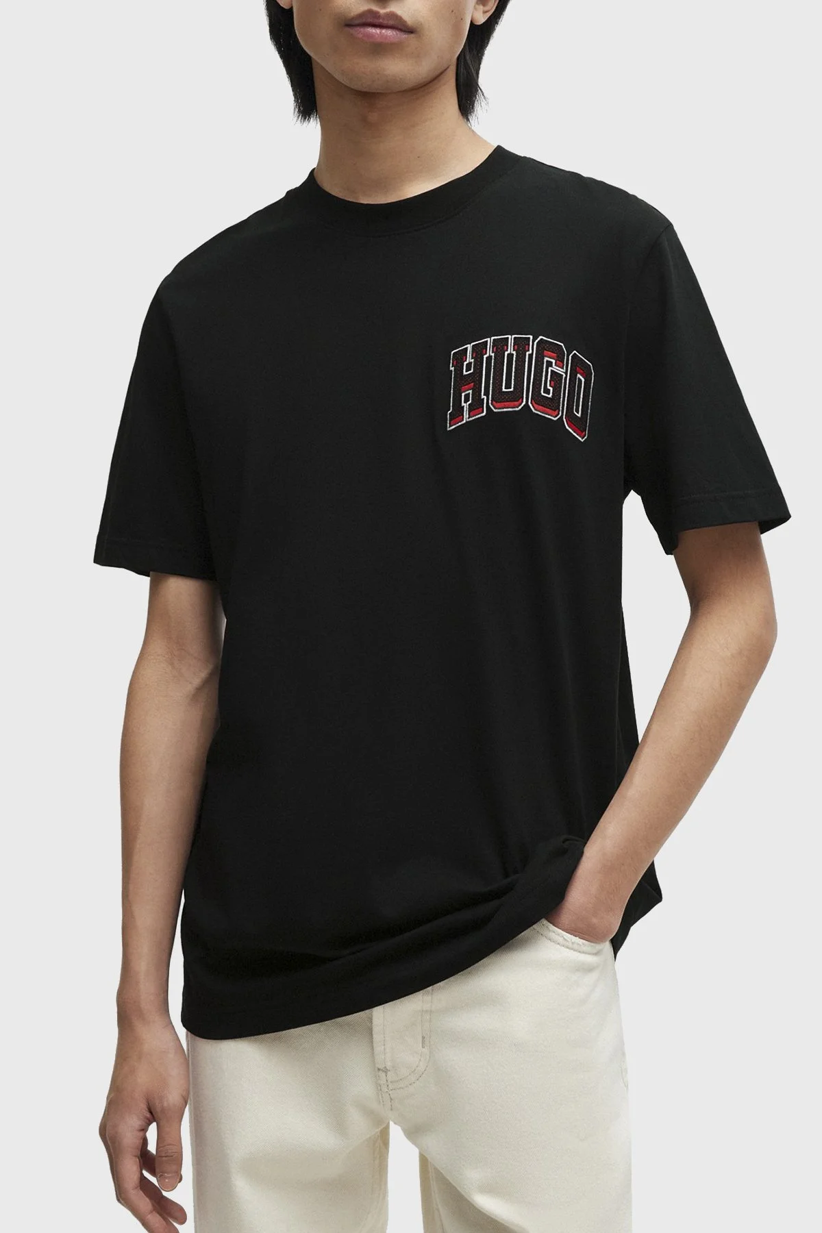 Hugo Logolu Bisiklet Yaka Regular Fit Pamuklu Erkek T Shirt 50515067 001 SİYAH - 1