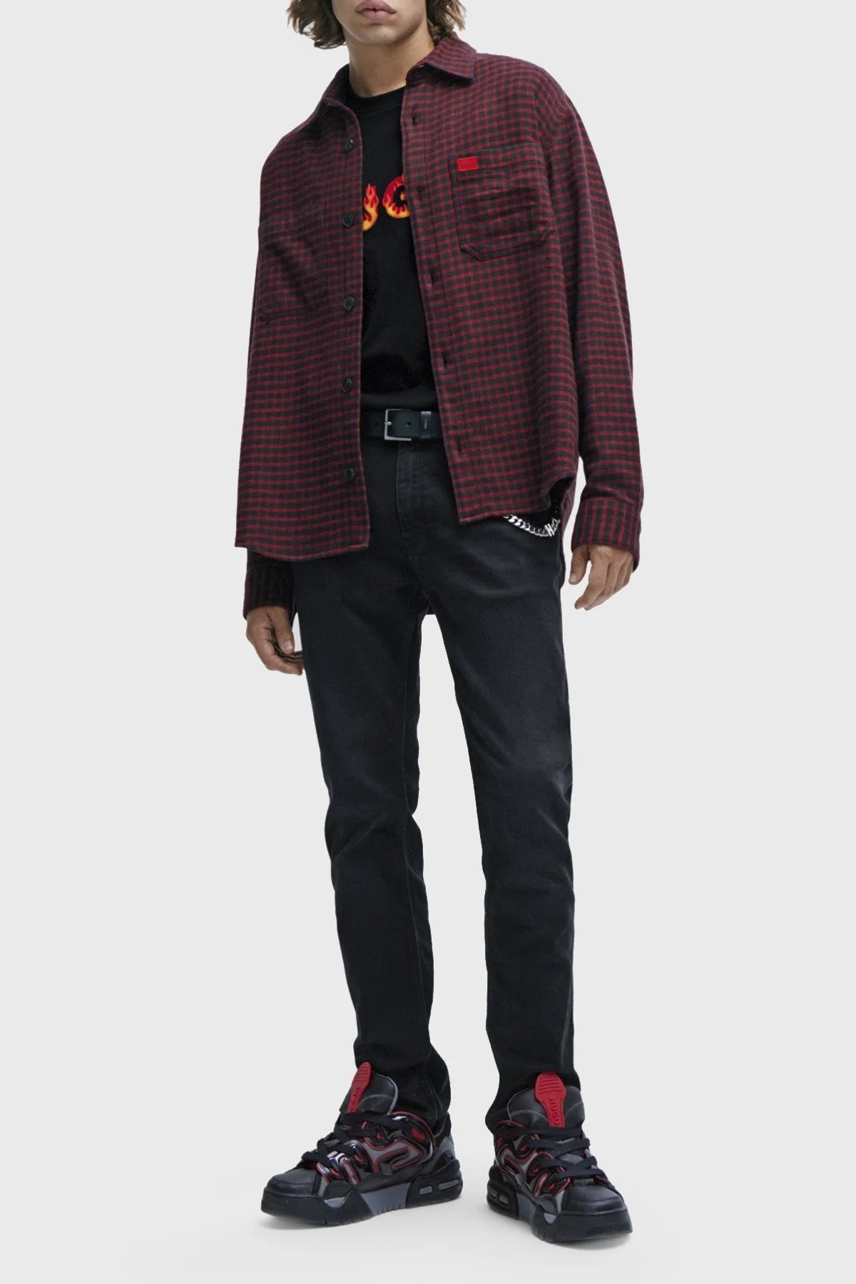 Hugo Logolu Bisiklet Yaka Regular Fit Pamuklu Jarse Erkek T Shirt 50504542 001 SİYAH - 3