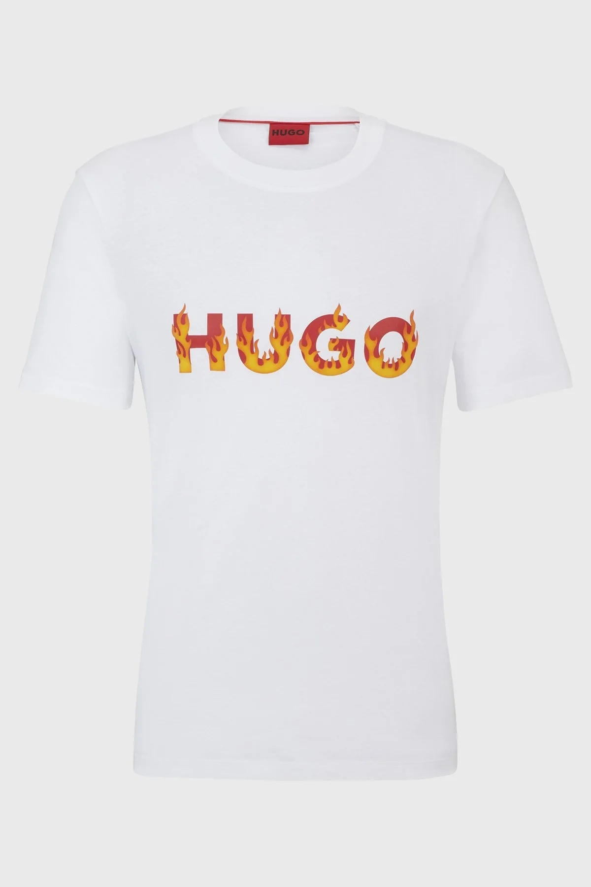 Hugo Logolu Bisiklet Yaka Regular Fit Pamuklu Jarse Erkek T Shirt 50504542 100 BEYAZ - 5