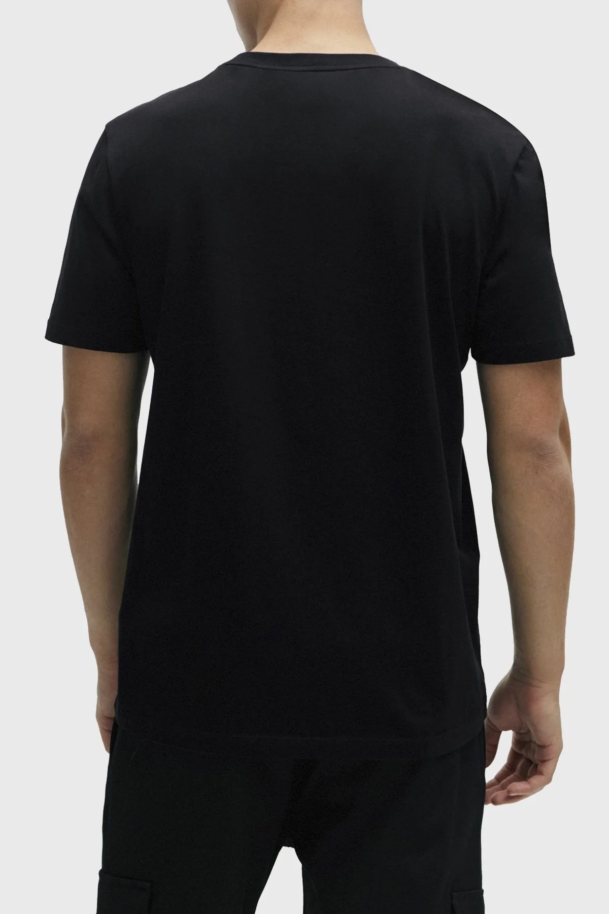 Hugo Logolu Bisiklet Yaka Regular Fit Pamuklu Jarse Erkek T Shirt 50506989 001 SİYAH - 9