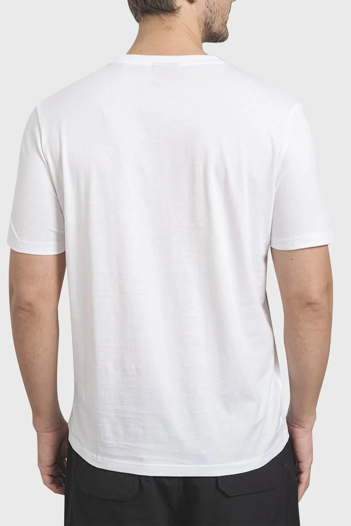 Hugo Logolu Bisiklet Yaka Regular Fit Pamuklu Jarse Erkek T Shirt 50506996 100 BEYAZ - 3