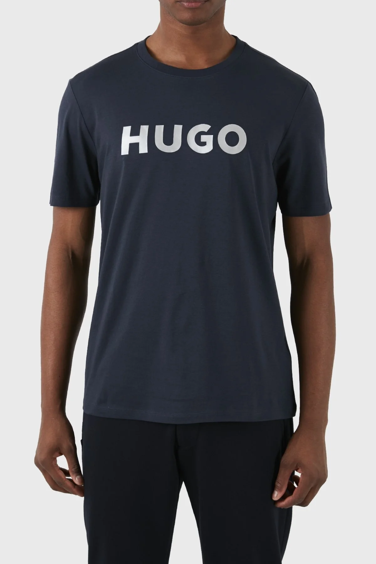 Hugo Logolu Bisiklet Yaka Regular Fit Pamuklu Jarse Erkek T Shirt 50506996 405 LACİVERT - 5