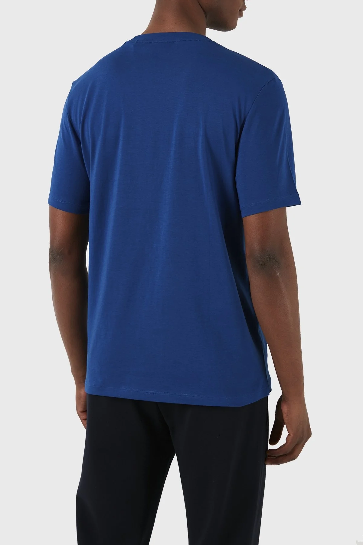 Hugo Logolu Bisiklet Yaka Regular Fit Pamuklu Jarse Erkek T Shirt 50506996 420 MAVİ - 7
