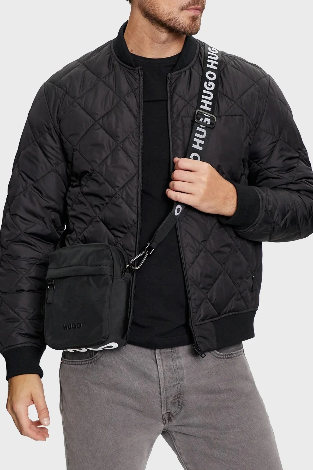 Hugo Logolu Çıkarılabilir Askılı Fermuarlı Erkek Çanta 50516553 001 SİYAH - 2