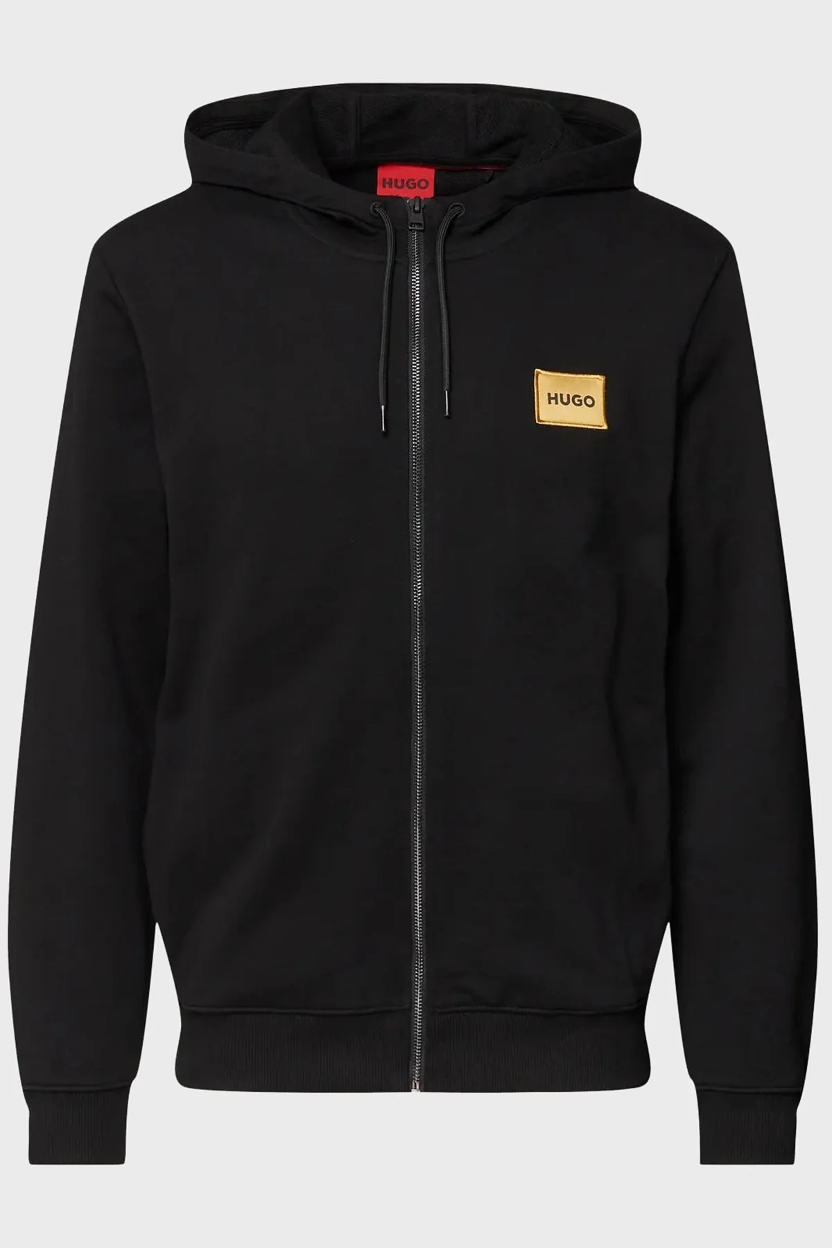 Hugo Logolu Fermuarlı Kapüşonlu % 100 Pamuk Regular Fit Erkek Sweat 50484720 001 SİYAH - 5