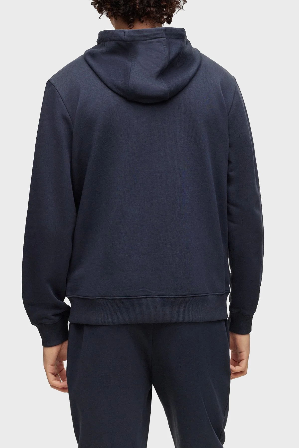 Hugo Logolu Fermuarlı Kapüşonlu % 100 Pamuk Regular Fit Erkek Sweat 50484720 405 LACİVERT - 3