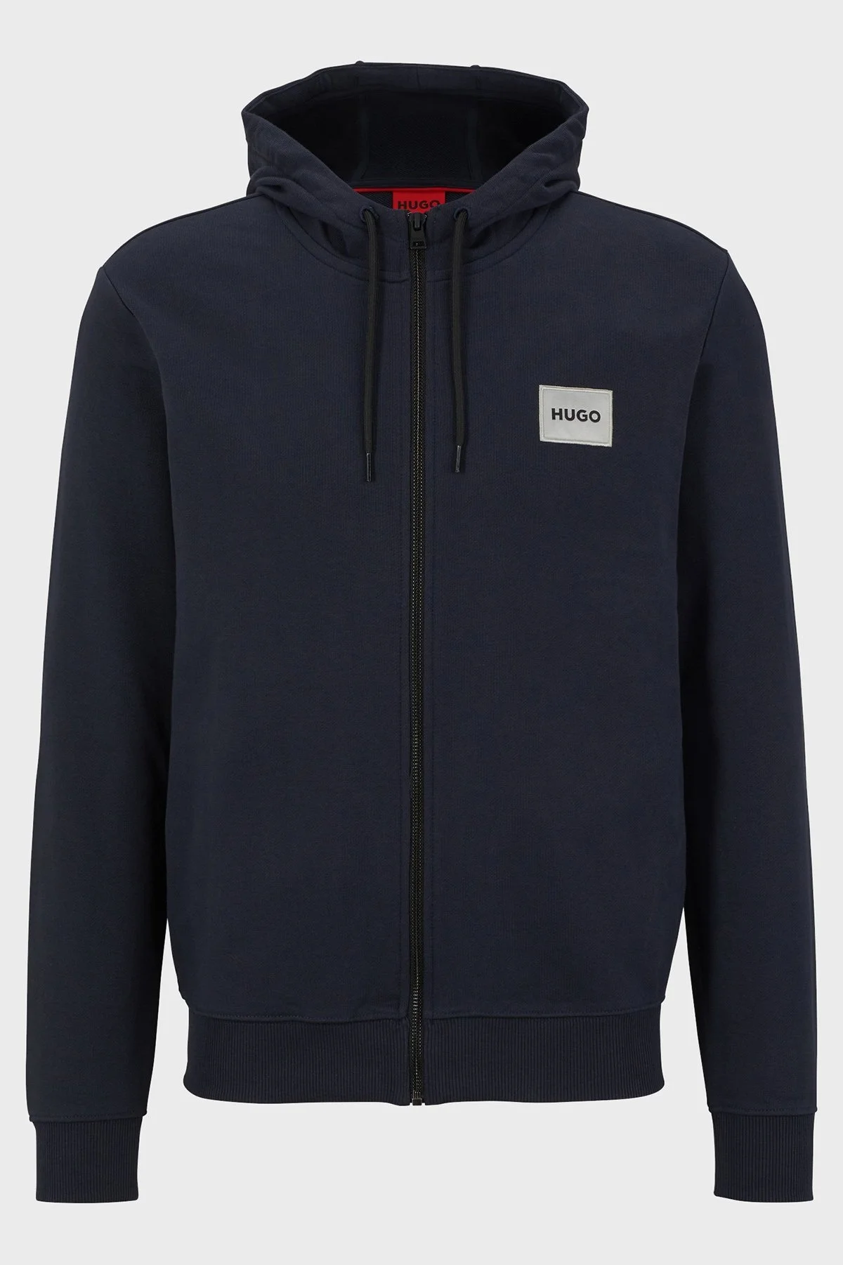 Hugo Logolu Fermuarlı Kapüşonlu % 100 Pamuk Regular Fit Erkek Sweat 50484720 405 LACİVERT - 5