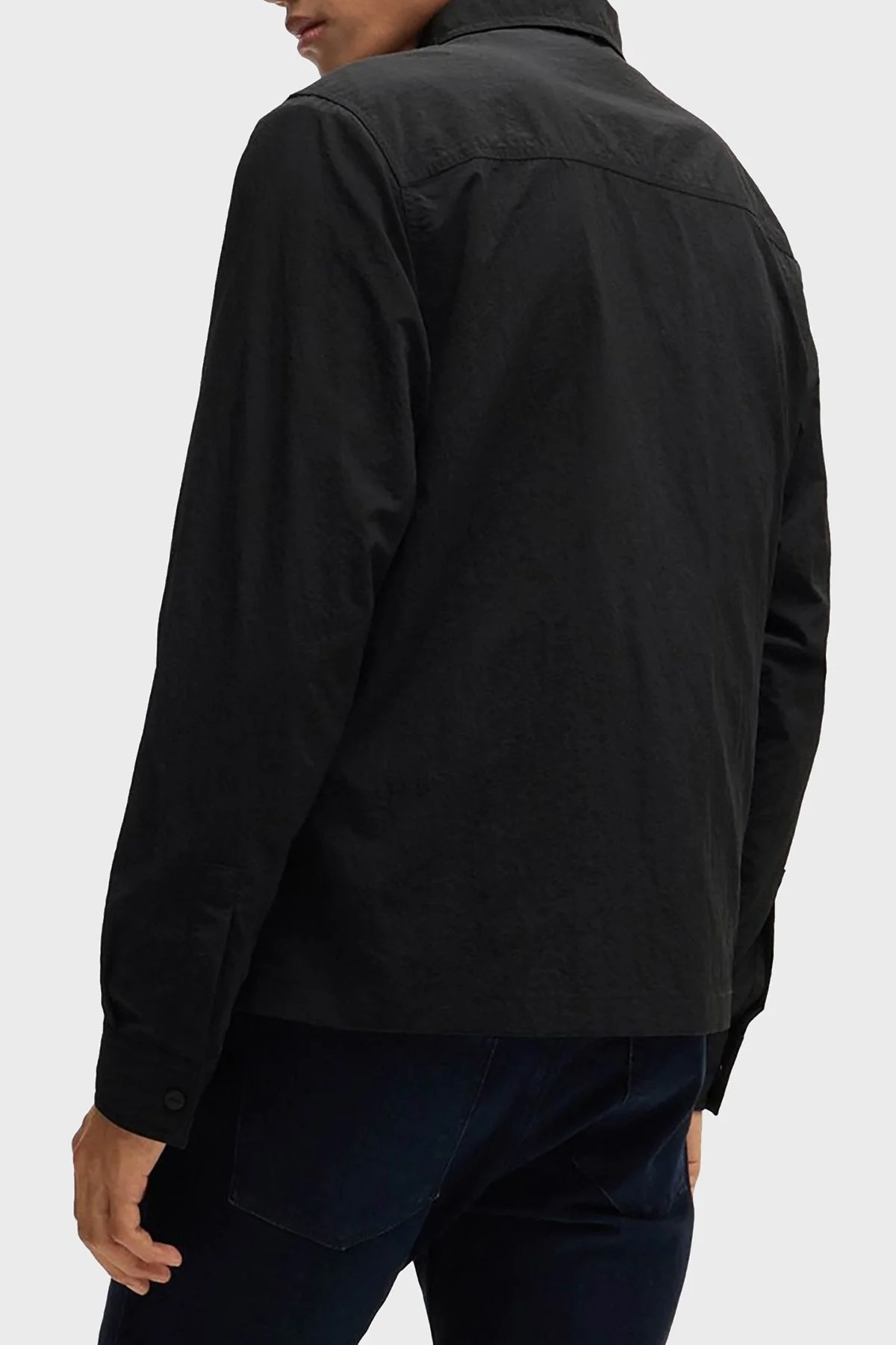 Hugo Logolu Fermuarlı Regular Fit Erkek Gömlek 50520090 001 SİYAH - 9