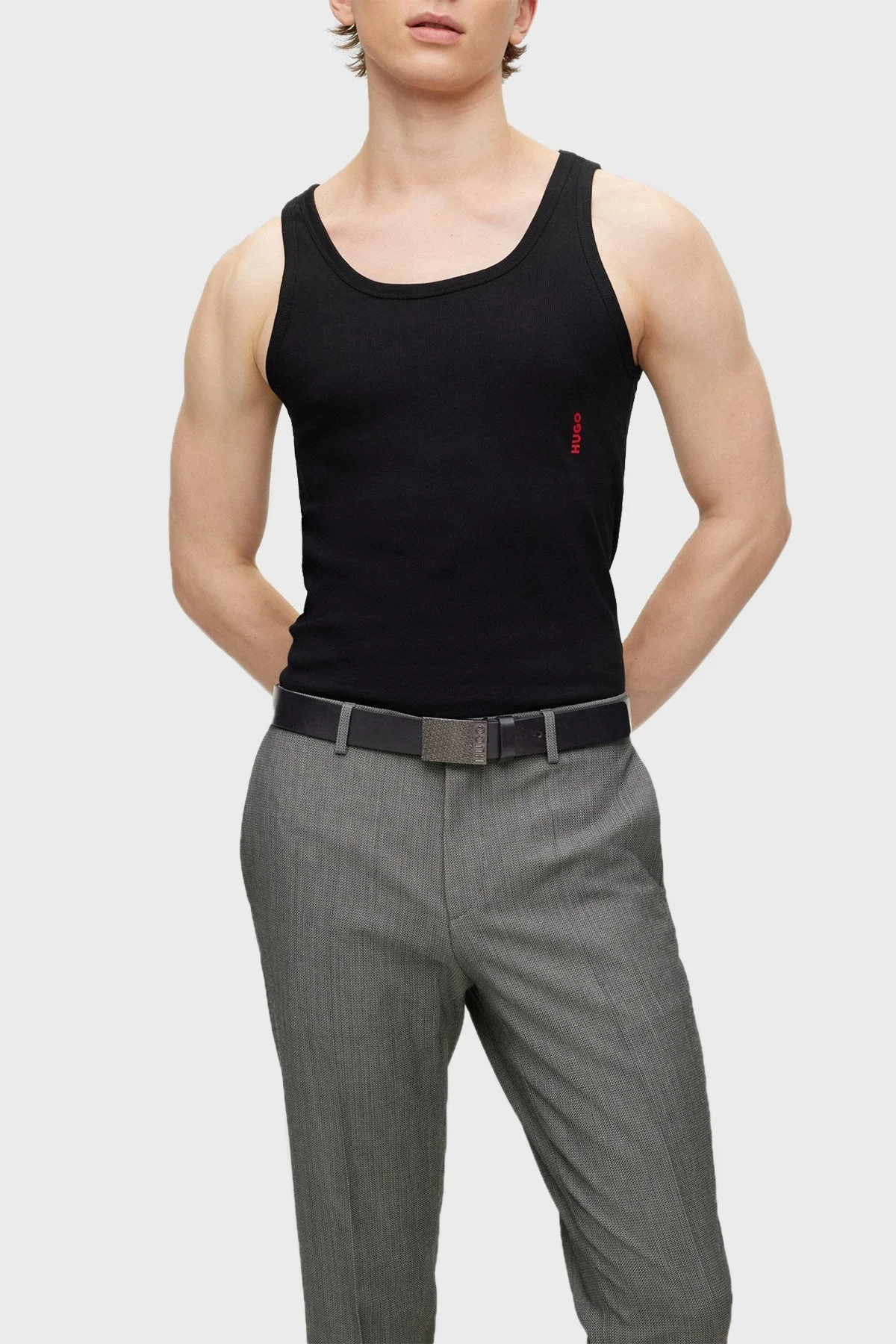 Hugo Logolu Hakiki Deri Erkek Kemer 50480847 001 SİYAH - 3