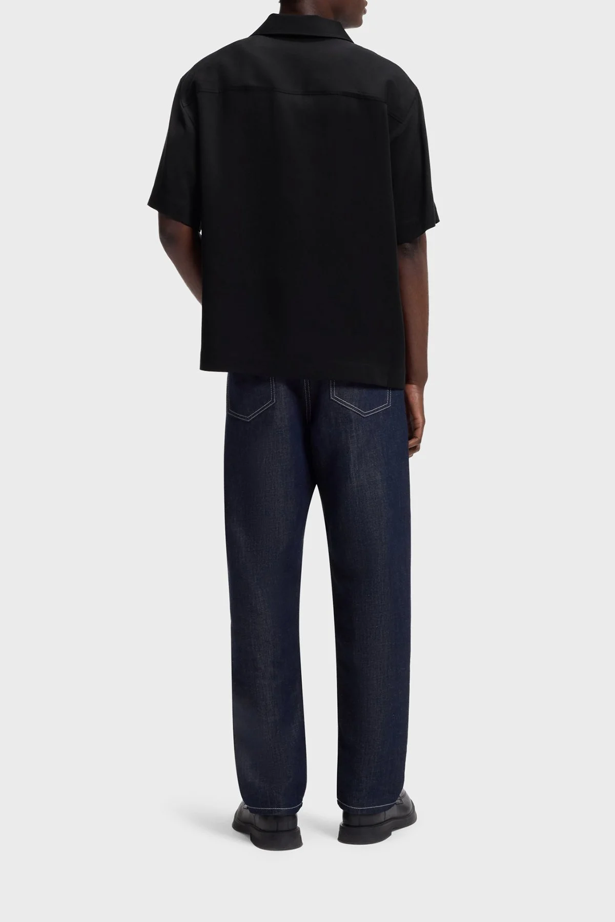 Hugo Logolu Oversize Fit Klasik Yaka Kısa Kollu Erkek Gömlek 50560593 001 SİYAH - 3