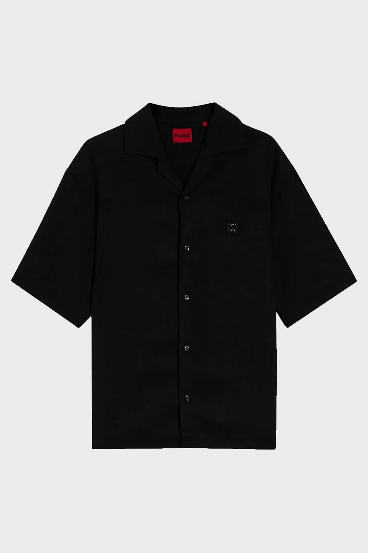 Hugo Logolu Oversize Fit Klasik Yaka Kısa Kollu Erkek Gömlek 50560593 001 SİYAH - 6